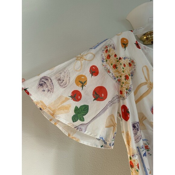 NWT Lisa Says Gah Grace Food Print Midi Dress Buon Appetito Pasta Italy 2XL - Picture 9 of 16